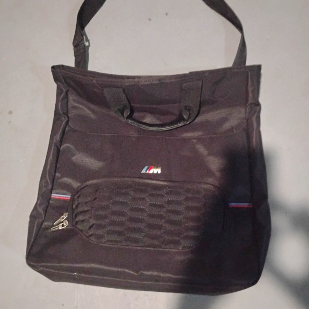 Used Genuine BMW M Bag Large Laptop Travel Commute Carry On Black